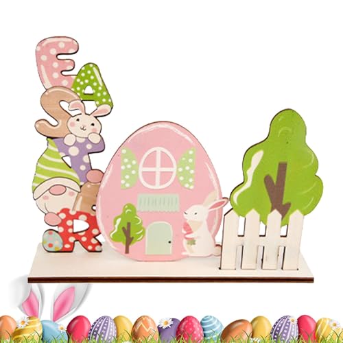 -Tischdekoration, , Hasenhaus, Osterschild, Dekoration, Holz, Kunsthandwerk, Weihnachtsgeschenk, -Tischdekoration, Sammlerstück für Ostern, Zuhause, Esstisch -Tischdekoration, , Hasenhaus, Osterschild, Dekoration, Holz, Kunsthandwerk, Weihnachtsgeschenk, -Tischdekoration, Sammlerstück für Ostern, Zuhause, Esstisch von Generisch