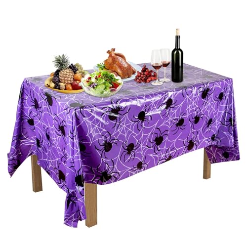 -Tischdekorationen – schwarze und orangefarbene -Tischdecke, 129,5 x 221 cm, gruselige, wasserdichte Tischdecke für Küche und Esszimmer, Feiertagstischdekoration -Tischdekorationen – schwarze und orangefarbene -Tischdecke, 129,5 x 221 cm, gruselige, wasserdichte Tischdecke für Küche und Esszimmer, Feiertagstischdekoration von Generisch