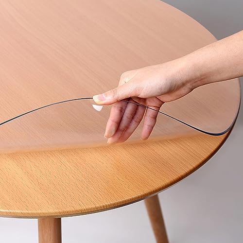 Tischfolie Rund，tischfolie Transparent Rund，transparent PVC Tischdecke Tischmatte，tischfolie Transparent 1.9 mm Dick，Anti-hot Tischmatte，für Schreibtisch Tisch Esstisch-B von Generisch