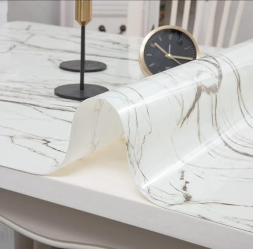 Tischfolie Tischschutzfolie 0.8mm Marmor mit Muster Tischdecke Folie für Tisch Tischschutz 1mm Wasserdich 160x90cm (80x85cm) (80x130cm) von Generisch