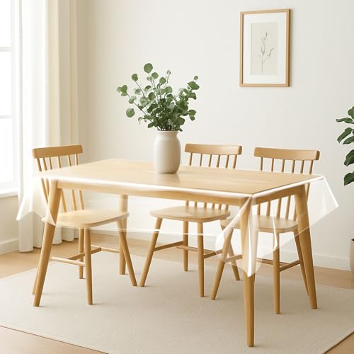 Tischfolie Transparent, Abwaschbar Durchsichtige Tischdecke, PVC Tischdecke Transparent Folie Tisch 0.13mm Stark, Wasserdicht Fettdicht Tischschutzfolie(180 x 140cm) von Generisch