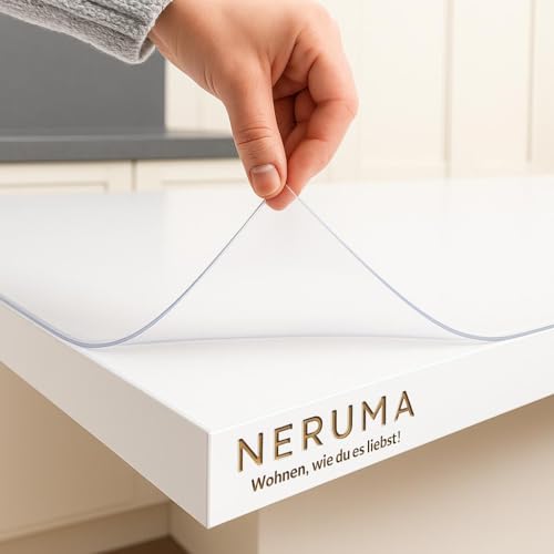 Tischfolie als transparenter Tischschutz, transparente Folien-Tischdecke, Wasserschutz, abwischbar und individuell zuschneidbar – 2 mm von Generisch