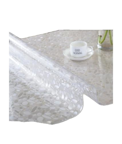 Tischfolie mit schönens Muster 1.5mm TISCHDECKE. Maß nach Wunsch.Transparent Klar Tischdecke Tischschutz Schutzfolie weich PVC (80x90cm) von Generisch