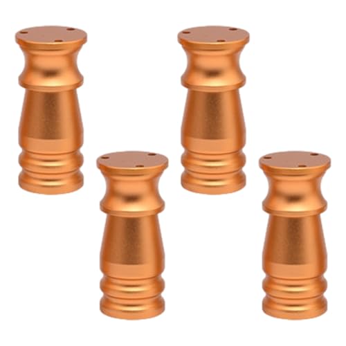 Tischfüße aus Metall, 4 Möbelbeine, runde Bettbeine, Aluminiumlegierung, eloxierte Oberfläche, verstellbare Höhe 8–15 cm, geeignet für Sideboard und Schrank von Generisch