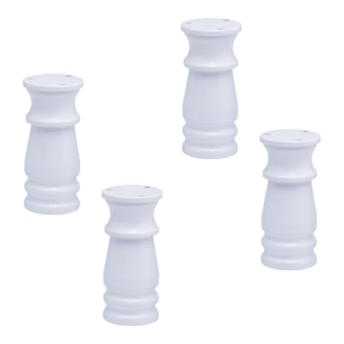 Tischfüße aus Metall, 4 Möbelbeine, runde Bettbeine, Aluminiumlegierung, eloxierte Oberfläche, verstellbare Höhe 8–15 cm, geeignet für Sideboard und Schrank von Generisch