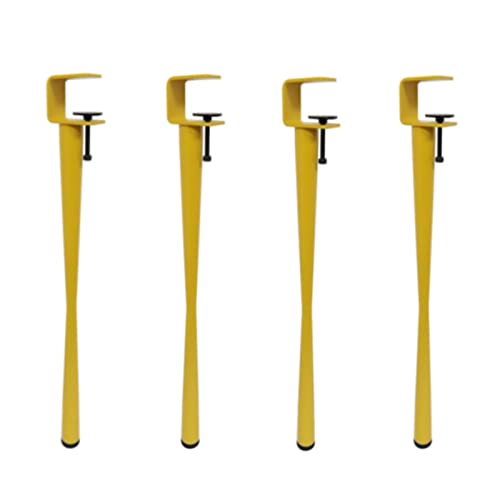 Tischklemmbeine, verstellbare Tischbeine aus Metall, kein Stanzen, F-förmiges Couchtischbein, Esstischbeine aus Metalleisen, für DIY-Möbelkonsole, abnehmbare Möbelbeine (71 cm (28 Zoll), gelb) von Generisch