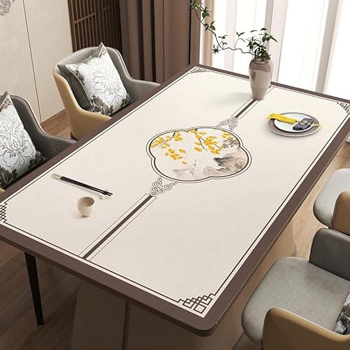 Tischläufer aus Leder, öldicht, nicht waschbar, Küchen- und Bürotischdecke, langlebiges chinesisches Design, Esstischmatte, stilvolle Haushaltsbedarf Tischläufer aus Leder, öldicht, nicht waschbar, Küchen- und Bürotischdecke, langlebiges chinesisches Design, Esstischmatte, stilvolle Haushaltsbedarf von Generisch