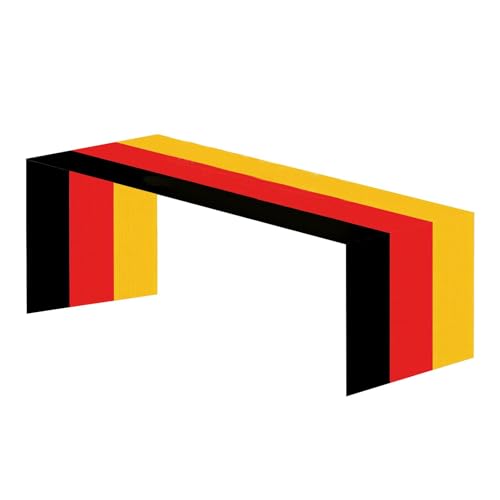 Tischläufer mit deutscher Nationalflagge, schwarz, rot, gelb, Oktoberfest-Leinenbezug, spritzwassergeschützt, 30 x 182 cm, Oktoberfest-Tischläufer, wiederverwendbar, für Küche, Esszimmer, deutsche Tischläufer mit deutscher Nationalflagge, schwarz, rot, gelb, Oktoberfest-Leinenbezug, spritzwassergeschützt, 30 x 182 cm, Oktoberfest-Tischläufer, wiederverwendbar, für Küche, Esszimmer, deutsche von Generisch