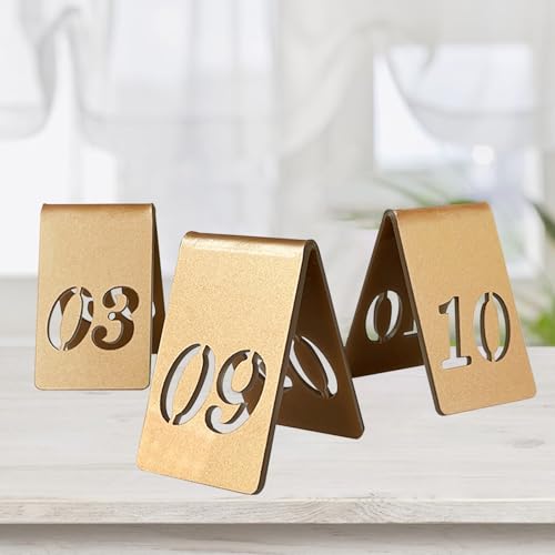 Tischnummern, Acryl, doppelseitig, Zeltkarten für Hochzeiten und Restaurants, goldfarbene nummerierte Schilder (31–40) für Veranstaltungen, Cafés, Bars und Gastronomie, 10 Stück von Generisch