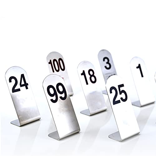 Tischnummernschilder und Tischkarten, doppelseitige Tischschilder Zahlen 1-100, stapelbar und stabil aus Edelstahl für Restaurants Tischnummernschilder und Tischkarten, doppelseitige Tischschilder Zahlen 1-100, stapelbar und stabil aus Edelstahl für Restaurants von Generisch