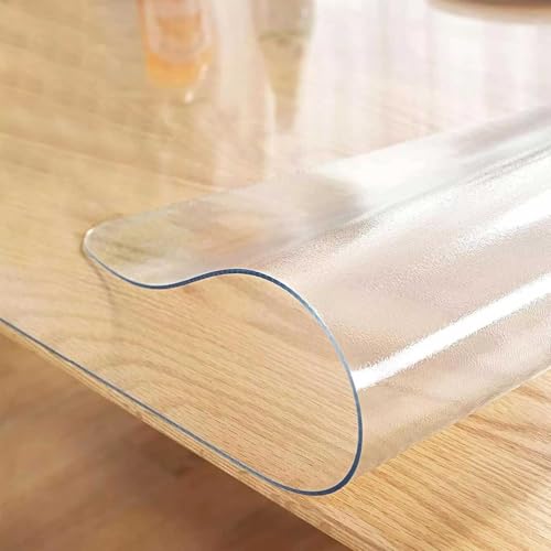 Tischschutz, 2 mm dick, wasserdicht, mattiert, transparent, Vinylabdeckung für Esszimmer, Bar, Couchtisch – leicht zu reinigen von Generisch