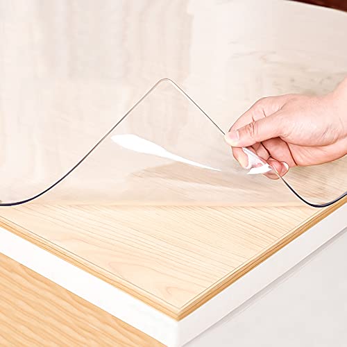 Tischschutzfolie, PVC-Kunststoff, weiche Glas-Tischmatte, geeignet für Küche, Esstisch, Couchtisch, Computertisch usw. (2,0 mm, 100 x 140 cm) von Generisch