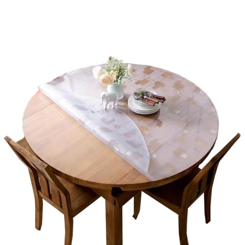 Tischschutzmatte für Küche und Esszimmer, wasserdicht, öldicht, PVC-Abdeckung, rund, transparent/mattiert, 70 cm Durchmesser Tischschutzmatte für Küche und Esszimmer, wasserdicht, öldicht, PVC-Abdeckung, rund, transparent/mattiert, 70 cm Durchmesser von Generisch
