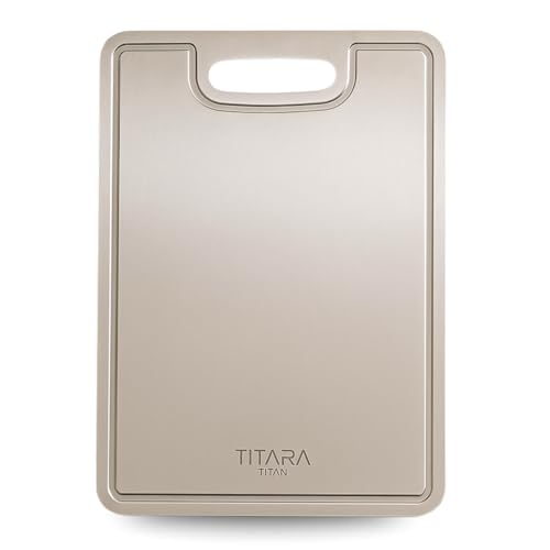 Titara Titan Schneidebrett, Antibakteriell und Geruchlos, Messerfreundliche Oberfläche, Spülmaschinenfest, Lebenslange Haltbarkeit - Größe M (34,5x23,5x0,15cm) von Generisch