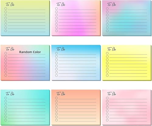 To-Do-Listen-Haftnotizen (450 Blatt), liniert, für Büro, Schule und Zuhause, selbstklebende Planer-Notizen für Meetings und Lernerinnerungen, 9 Stück, 7,6 x 10,2 cm von Generisch