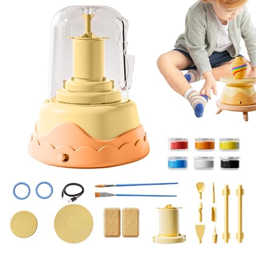 Töpfereiherstellungs-Set – lufttrocknendes Ton-Set, Töpferscheibe Bastelset | Keramik-Skulptur-Set für Anfänger, freundliches Ton-Set, komplettes Töpferei, Bastelset, handgefertigtes Modellierset für Töpfereiherstellungs-Set – lufttrocknendes Ton-Set, Töpferscheibe Bastelset | Keramik-Skulptur-Set für Anfänger, freundliches Ton-Set, komplettes Töpferei, Bastelset, handgefertigtes Modellierset für von Generisch