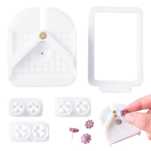 Tonohrringwerkzeug - -Ausstecher-Set für Polymer-TSchmuckverbindungszubehör | Präzisionsform Set für handgefertigte Ohrringe, Edelstahlformwerkzeuge, professionelle Kunst- und Handwerk -Accessoires von Generisch