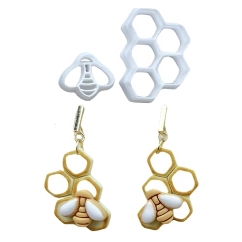 Tonschneider, Formen für Schmuck, Ohrringschneider, Ton, dreidimensionaler Bienen-Designschneider für Schmuckherstellung, Schmuckschneider, Ton-Ohrringe, Tonform, Pressform, Kunsthandwerk für Anfänger Tonschneider, Formen für Schmuck, Ohrringschneider, Ton, dreidimensionaler Bienen-Designschneider für Schmuckherstellung, Schmuckschneider, Ton-Ohrringe, Tonform, Pressform, Kunsthandwerk für Anfänger von Generisch