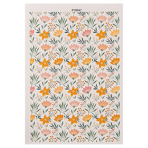 Tontransferblätter, Tontransferpapier | Blumenstöpferabziehbilder | Wasserlösliches Transferpapier rustikale farbenfrohe Blumenabziehbilder handgefertigt für Ohrringe Handwerk Keramik Schmuck von Generisch