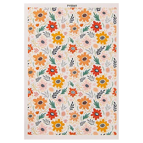 Tonübertragungspapier, Keramikübertragungspapier,Blumenstöpferabziehbilder-Rustikale handgefertigte farbenfrohe Blumenabziehbilder Wasserlösliches Transferpapier für Ohrringe Schmuck Keramik Keramik von Generisch