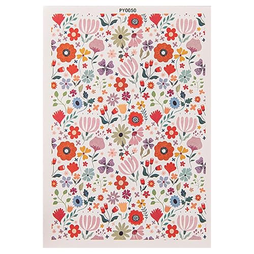 Tonübertragungspapier, Keramikübertragungspapier | Blumenstöpelblätter,Bunte Blumenabziehbilder handgefertigtes wasserlösliches Transferpapier rustikal für Schmuck Keramikporzellan Erwachsene von Generisch