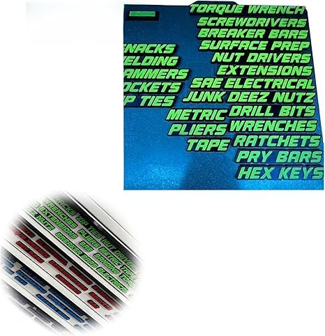 Toolbox Drawer Tags, 22-Piece Magnetic Labels for Tool Chest Organization, 3D Printed PLA+ Tags with Strong N52 Magnets,Reusable Drawer Tags, Fits All Steel Tool Boxes,Cabinets,Drawers (Green) von Generisch