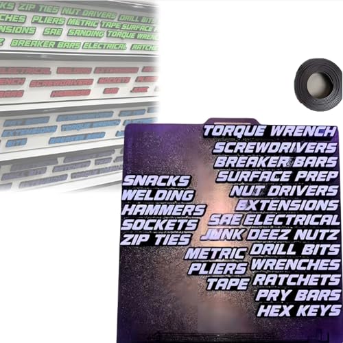 Toolbox Drawer Tags, 23PCS 3D Magnetic Tool Box Labels - Reusable Organization Stickers with Strong Magnets & Easy-Read Printing for Quick Drawer Identification (White) von Generisch