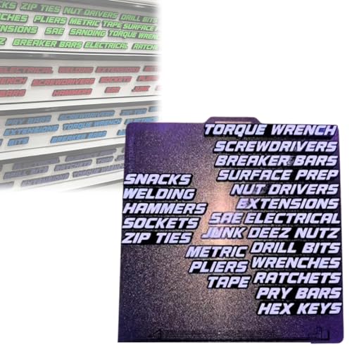 Toolbox Drawer Tags, Mini Reusable Toolbox Drawers Organization Labels Badge Stickers, 3D Magnetic Tool Box Organizer Labels,Easy to Read Printing Fits All Steel Tool Box Drawers (White) von Generisch