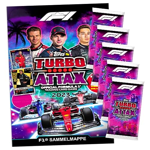 Topps Turbo Attax Karten 2023 Formula 1 - Sammelkarten - Trading Cards - Auswahl (1 Mappe + 5 Boster) von Generisch