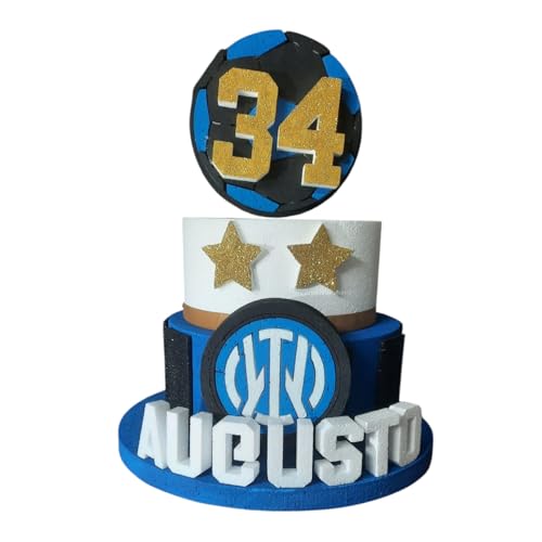 Torte, mehrstufig, aus Polystyrol, personalisierbar – für Geburtstage und Partys von schwarz-blauen Fans Torte, mehrstufig, aus Polystyrol, personalisierbar – für Geburtstage und Partys von schwarz-blauen Fans von Generisch