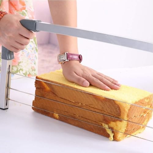 Tortenhobel Werkzeug, Edelstahl Kuchenschneider und Nivellierer mit verstellbarer Klemme für gleichmäßige Scheiben, ideal zum Backen und Schneiden von Pizza und Torten von Generisch