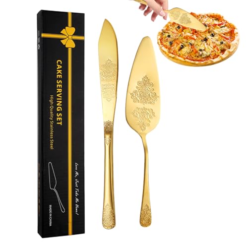 Tortenschneider Set Hochzeitstorte Ausstecher Set Tortenausstecher und Tortenheber | Dekoschneider und Tortenheber für - Langlebiges Schneidset für Ergonomische Griffe von Generisch