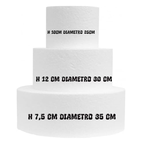 Tortenset 3 Stück – weiße Polystyrol-Unterlagen für professionelle Torten und Cake Design von Generisch