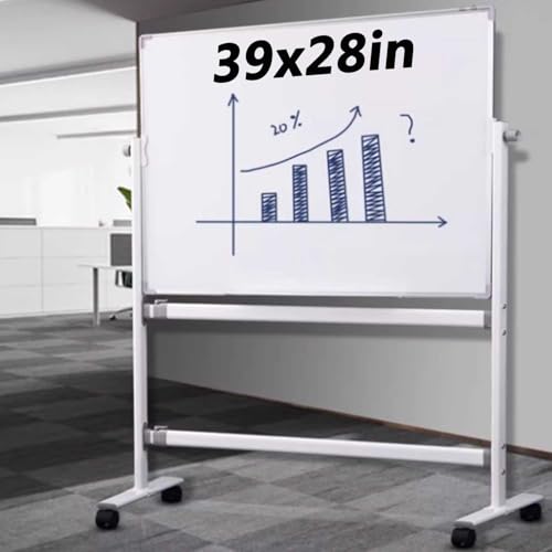 Tragbare, magnetische, trocken abwischbare Tafel mit Ständer, doppelseitiger Staffelei-Stil auf Rädern für Büro, Klassenzimmer und Zuhause von Generisch