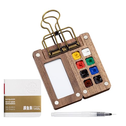 Tragbare Aquarell-Palette, Taschenkünstler-Aquarell-Palette, kleine Aquarellpalette, Reise-Ready-Farbpalette, Reise-Set, tragbare Outdoor-Taschenpalette, Farbwanne von Generisch