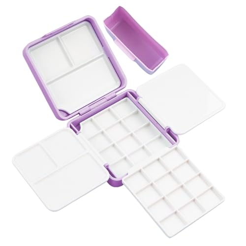 Tragbare Farbpalettenbox – Reise-Aquarellkoffer, versiegelter Farb-Organizer | 24 Fächer, feuchtigkeitsspendende Palette, auslaufsichere Aufbewahrungsschale für Acryl, Ölfarben für Künstler unterwegs Tragbare Farbpalettenbox – Reise-Aquarellkoffer, versiegelter Farb-Organizer | 24 Fächer, feuchtigkeitsspendende Palette, auslaufsichere Aufbewahrungsschale für Acryl, Ölfarben für Künstler unterwegs von Generisch