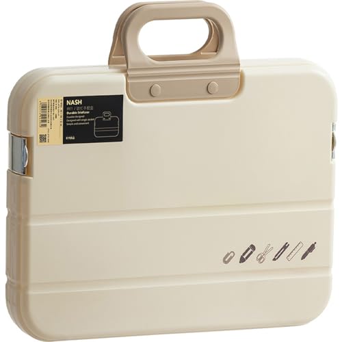 Tragbare Kunststoff-Aktenbox, 36,7 x 26 x 5,5 cm, Aktentaschen-Stil, Beige Tragbare Kunststoff-Aktenbox, 36,7 x 26 x 5,5 cm, Aktentaschen-Stil, Beige von Generisch