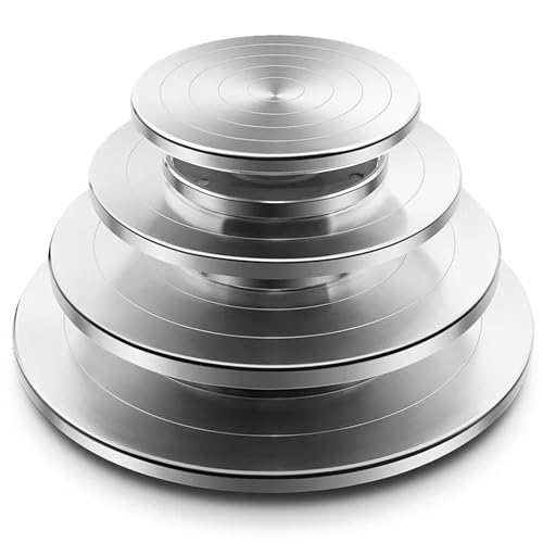 Tragbare Töpferscheibe – 11–30 cm Aluminium-Drehteller, ideal für Keramik-Handwerk, Tonkunst und Kuchendekoration, vielseitiger drehbarer Teller für Schule und Zuhause (15 cm) von Generisch