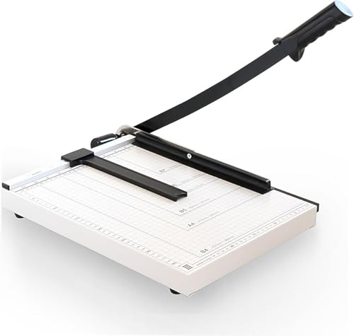 Tragbarer Papierschneider mit Sicherheitsverriegelung, verstellbare Führung und abnehmbarer Anschlag für präzises Schneiden, perfekt für Büros, Schulen, Basteln von Generisch