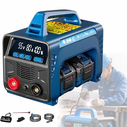 Tragbarer Stabschweißgerät mit eingebautem Akku, LED-Arbeitsleuchte, USB-Anschluss, 160A MMA ARC, Hot Start IGBT Inverter für Outdoor DIY und Bau von Generisch