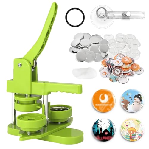 Tragbares, individuelles Metallknopf-Maschinen-Set mit 100-teiligem Stecknadel-Set, zum Selbermachen, rund, Abzeichen-Drücker, verschiedene Größen, Installationsfrei, 32 mm von Generisch