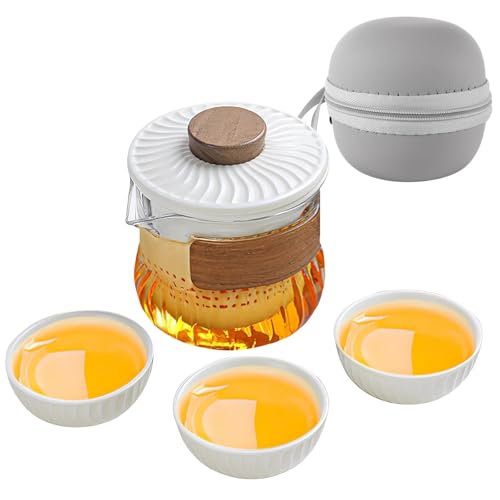 Tragbares Tee-Set mit Keramikbechern, chinesische Kung-Fu-Teekanne, Glas-Teesieb, Tragetasche für bequemes Reisen Tragbares Tee-Set mit Keramikbechern, chinesische Kung-Fu-Teekanne, Glas-Teesieb, Tragetasche für bequemes Reisen von Generisch