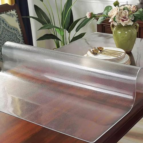Transparente, matte PVC-Tischabdeckung, 1 mm, weicher Kunststoff, wasserdicht und ölbeständig, Tischschutzfolie für Bürotische, Böden und Stuhlmatten (70 x 14 cm) von Generisch