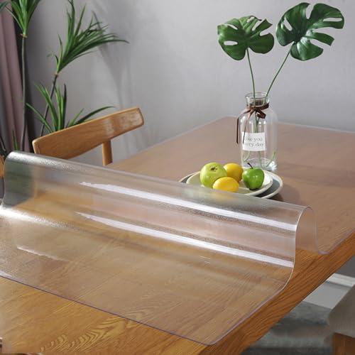 Transparente, mattierte Tischschutzabdeckung, 1,5 mm dick, wasserdicht, PVC, abwischbar, Tischdecke für Esszimmer und Küche (100 x 220 cm) von Generisch