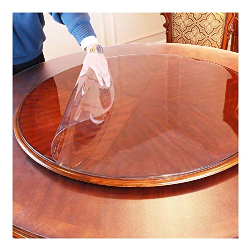 Transparente, runde Tischschutzabdeckung, wasserdicht, verbrühungssicher, Tischset für Büro und Wohnheim, anpassbar, 145 cm Durchmesser, ideal für Couchtische und Tastaturen Transparente, runde Tischschutzabdeckung, wasserdicht, verbrühungssicher, Tischset für Büro und Wohnheim, anpassbar, 145 cm Durchmesser, ideal für Couchtische und Tastaturen von Generisch