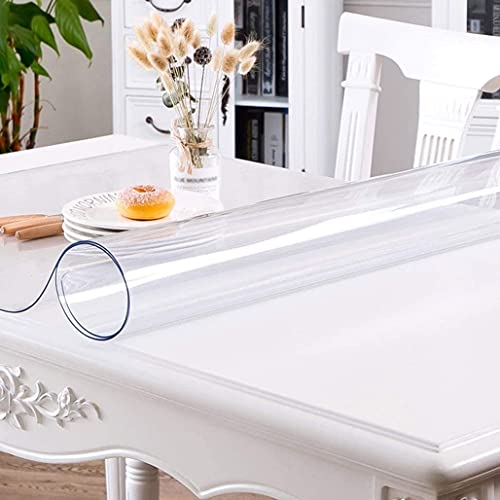 Transparente, wasserdichte Tischdecke, abwischbar, öldicht, PVC-Tischdecke für Essmöbel, 60 x 180 cm, Oberflächenmatte für einfache Reinigung von Generisch