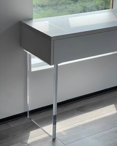 Transparente Acryl-Tischbeine, modern, strapazierfähig, schwimmend, Möbelbeine für Küche und Schminktisch, erhältlich in 40 - 90 cm Größen, hohe Transparenz, stilvoll und langlebig (70 x 80 cm) von Generisch