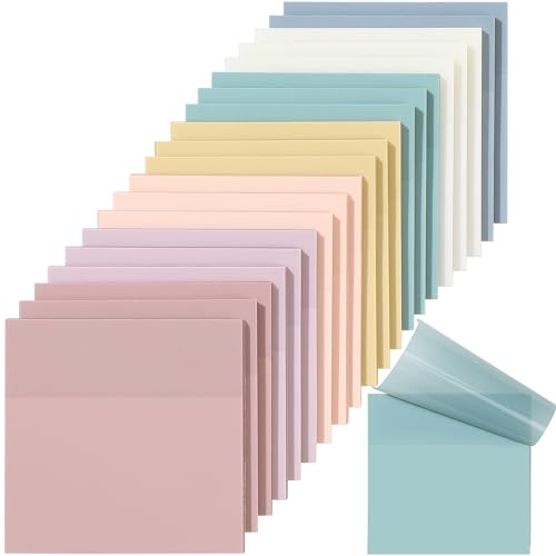 Transparente Haftnotizen, 7,6 x 7,6 cm, transparente Haftnotizen, 1000 Blatt in 7 Pastellfarben für Schule, Büro und Bibelhervorhebung von Generisch