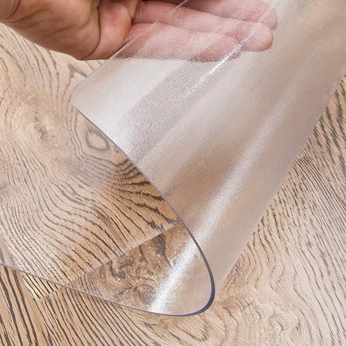 Transparente Kunststoff-Tischabdeckung für Esstisch, 1,5 mm dick, mattiert, verschiedene Größen, wasserdichte Tischdecke, Schutzunterlage, transparente Esszimmertischabdeckung (80 x 130 cm) von Generisch