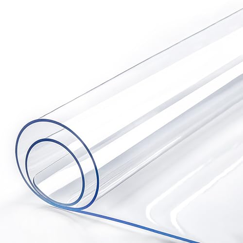 Transparente Kunststoff-Tischdecke, 1,0 mm dick, transparent, Vinyl, rechteckig, abwischbar und ölauslaufsicher, Tischschutz, vielseitige Tischdecke für Esszimmer und Partys Transparente Kunststoff-Tischdecke, 1,0 mm dick, transparent, Vinyl, rechteckig, abwischbar und ölauslaufsicher, Tischschutz, vielseitige Tischdecke für Esszimmer und Partys von Generisch